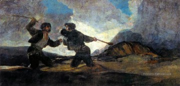 Combattez avec Cudgels Francisco de Goya Peinture à l'huile